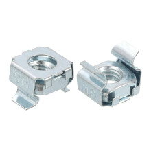 M8 x 1.25mm Cage Nut, 5Pcs Snap-in Cage Nuts, Carbon Steel Zinc Plated Metric Nut for Server Rack Cabinet, Silver