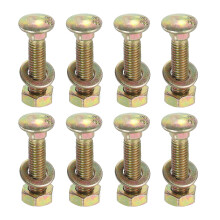 M8 x 35mm Carriage Bolt Kit, 12 Set Round Head Square Neck Screws, Carriage Bolts Screws Set Includes Washers and Nuts - Carbon Steel Zinc Plated for