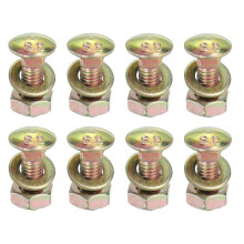 M8 x 20mm Carriage Bolt Kit, 12 Set Round Head Square Neck Screws, Carriage Bolts Screws Set Includes Washers and Nuts - Carbon Steel Zinc Plated for
