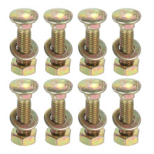 M8 x 30mm Carriage Bolt Kit, 8 Set Round Head Square Neck Screws, Carriage Bolts Screws Set Includes Washers and Nuts - Carbon Steel Zinc Plated for F