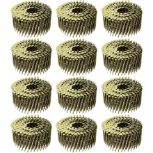 3600 Count Siding Nails 2" x 0.083" 15-Degree Ring Shank Full Round Head Collated Wire Coil for Lath and Sheathing Materials
