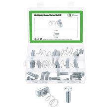 Strut Spring Channel Nut Regular, 10Pcs 7/16"-14 Carbon Steel Zinc-Plating Long Spring Nuts for Strut Channel Mounts Solar Panel and 10Pcs 7/16"-14 Bo