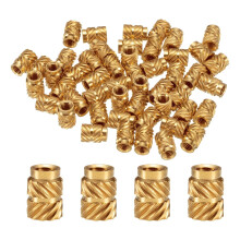 50pcs M3 Threaded Inserts Brass Heat Set Insert M3x7mm, OD 5mm Knurled Insert Nuts, 3D Printing Brass Nuts Female Threaded Inserts Nuts