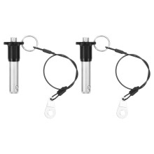2 Pcs Quick Release Pin, 1/2" x 1.1"(Dia. x L) Ball Locking Pin with Push Button 304 Stainless Steel Ring Handle Locking Pin with Wire for Audio Bimin