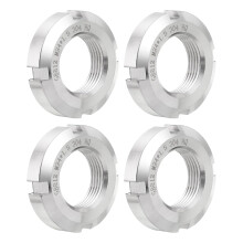 M24 x 1.5mm - 4Pcs Retaining Four-Slot Slotted Round Nuts - 304 Stainless Steel Round Lock Nut for Various Rolling Bearings, Industrial Field, Silver