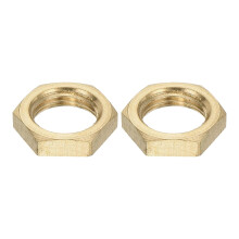 G1/8 Pipe Fitting Hex Lock Nut Locknut Female Threaded Fastening Thin Nut for Plumbing Fixed, Brass 2Pcs