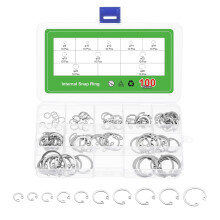 100Pcs Internal Retaining Ring Circlip Assortment Set, 304 Stainless Steel Circlip Snap Rings 10 Sizes M8 M10 M12 M14 M16 M18 M20 M22 M24 M26