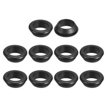 10 Pcs Rubber Grommets, 25mm ID 30mm Drill Hole Double Sided Hollow Firewall Hole Plugs Round Electrical Wiring Gasket, Black