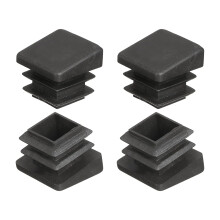 1 x 1 Inch Square Plastic Plug, 12 Pcs White Pipe Tubing End Cap Plastic Plug Cap Insert Glide Insert for Metal Tubing Fence Table Chairs Furniture, B