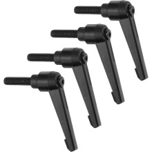 4Pcs M8 x 25mm Adjustable Knobs Handle Male Thread Push Button Ratchet Quick Release Locking Rotating Bolt for Lathe Machinery, Black