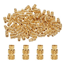50pcs M3 Threaded Inserts Brass Heat Set Insert M3x10mm, OD 5mm Knurled Insert Nuts, 3D Printing Brass Nuts Female Threaded Inserts Nuts