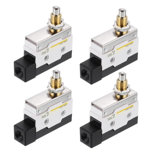 Limit Switch Roller Plunger D4MC-5000 Mount 1NC+1NO 3D Printer Door Switch Metal Momentary Switch 4 Pcs