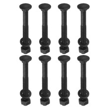 M10 x 85mm Carriage Bolt Kit, 12 Set Round Head Square Neck Screws, Carriage Bolts Screws Set Includes Washers and Nuts - Carbon Steel Black Oxide for