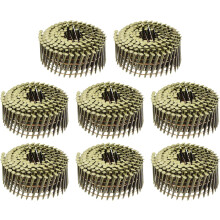 2400 Count Siding Nails 1-3/4" x 0.083" 15-Degree Ring Shank Full Round Head Collated Wire Coil for Lath and Sheathing Materials