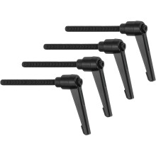 4Pcs M6 x 60mm Adjustable Knobs Handle Male Thread Push Button Ratchet Quick Release Locking Rotating Bolt for Lathe Machinery, Black