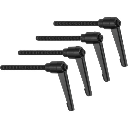 4Pcs M6 x 60mm Adjustable Knobs Handle Male Thread Push Button Ratchet Quick Release Locking Rotating Bolt for Lathe Machinery, Black