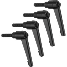 4Pcs M6 x 20mm Adjustable Knobs Handle Male Thread Push Button Ratchet Quick Release Locking Rotating Bolt for Lathe Machinery, Black