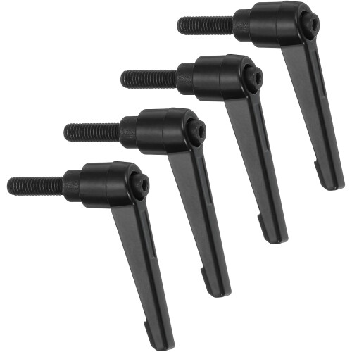 4Pcs M6 x 20mm Adjustable Knobs Handle Male Thread Push Button Ratchet Quick Release Locking Rotating Bolt for Lathe Machinery, Black