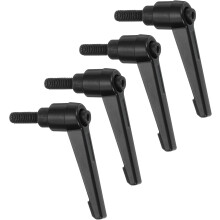 4Pcs M6 x 16mm Adjustable Knobs Handle Male Thread Push Button Ratchet Quick Release Locking Rotating Bolt for Lathe Machinery, Black