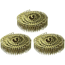 1200 Count Siding Nails 1-1/4" x 0.075" 15-Degree Ring Shank Full Round Head Collated Wire Coil for Lath and Sheathing Materials