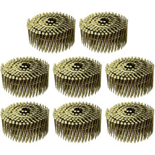 2400 Count Siding Nails 2-1/4" x 0.091" 15-Degree Ring Shank Full Round Head Collated Wire Coil-for Lath and Sheathing Materials