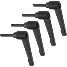 4Pcs M5 x 25mm Adjustable Knobs Handle Male Thread Push Button Ratchet Quick Release Locking Rotating Bolt for Lathe Machinery, Black