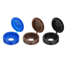 210Pcs Screw Cover Caps, Plastic Hinged Screw Covers, Snap Washer Covers Screw Caps for Furniture and Walls, Blue/Black/Coffee