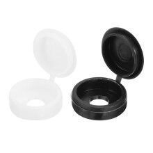 100Pcs Plastic Hinged Screw Covers, Snap Washer Covers, Black/White