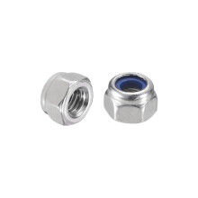35Pcs M4 x 0.7 Nylon Insert Hex Lock Nuts, 316 Stainless Steel Self-Locking Nylon Insert Stop Nut for Industrial Construction Fasteners, Silver&Blue