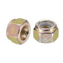 25Pcs 1/4"-28 Nylon Insert Hex Lock Nuts, Carbon Steel Self-Locking Nylon Insert Stop Nut for Industrial Construction Fasteners, Color Zinc&White