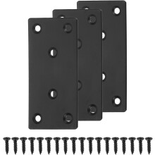3 Set Flat Repair Plates, 2 x 4 Inch Stainless Steel Flat Straight Brace Bracket Mending Joining Plates with Screws for Fixing Wooden Furniture Corner