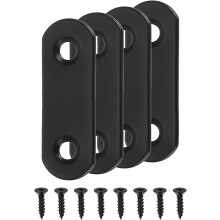 4 Set Flat Repair Plates, 0.63 x 1.8 Inch Stainless Steel Flat Straight Brace Bracket Mending Joining Plates with Screws for Fixing Wooden Furniture C