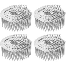 960 Count Siding Nails 1-3/4"x0.12" 15-Degree 304 Stainless Steel Ring Shank Full Round Head Collated Wire Coil for Lath and Sheathing Materials
