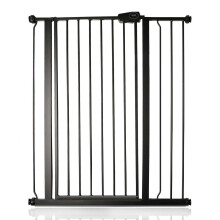 (Negro mate, 81.4cm - 89cm) Safetots Puerta Extra alta de Seguridad de Metal con Ajuste a Presión