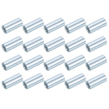M10x1.5mm Round Coupling Nuts, 20 Pcs 304 Stainless Steel Connector Nuts Fasteners Rod Bar Stud 34mm for Industrial Construction Fasteners, White