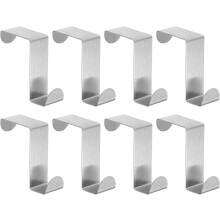 Over The Door Hooks,8pcs - Stainless Steel Door Hangers Hooks, S-Shaped Double Hooks for Hanging Clothes, Hats, Towels (Silver)