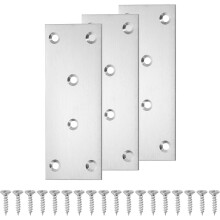 3 Set Flat Repair Plates, 1.9 x 5 Inch Stainless Steel Flat Straight Brace Bracket Mending Joining Plates with Screws for Fixing Wooden Furniture Corn
