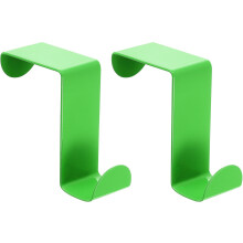 Over The Door Hooks,2pcs - Stainless Steel Door Hangers Hooks, S-Shaped Double Hooks for Hanging Clothes, Hats, Towels (Green)