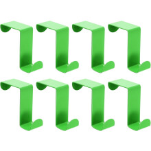 Over The Door Hooks,8pcs - Stainless Steel Door Hangers Hooks, S-Shaped Double Hooks for Hanging Clothes, Hats, Towels (Green)