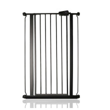 (Negro mate, 68.5cm - 75cm) Safetots Puerta Extra alta de Seguridad de Metal con Ajuste a Presión