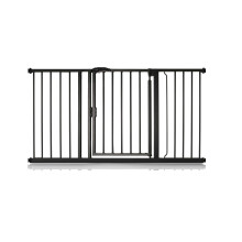 (Negro mate, 139.8cm - 146.8cm) Bettacare Puerta Para Mascotas con Cierre Automático