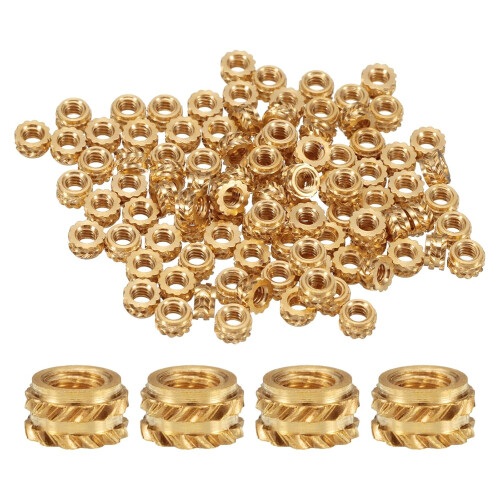 50pcs M2 Threaded Inserts Brass Heat Set Insert M2x2mm, OD 3.5mm Knurled Insert Nuts, 3D Printing Brass Nuts Female Threaded Inserts Nuts