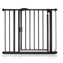 (Negro mate, 89.4cm - 96.4cm) Bettacare Puerta Para Mascotas con Cierre Automático