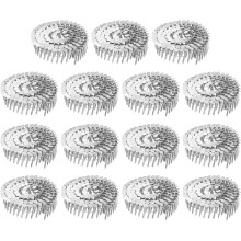 1800 Count Siding Nails 1-1/4"x0.12" 15-Degree 304 Stainless Steel Ring Shank Full Round Head Collated Wire Coil for Lath and Sheathing Materials