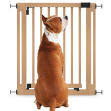 (Natural, 79cm - 87cm) Bettacare Puerta Elegante De Seguridad De Madera para Perros