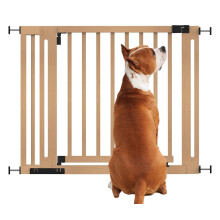 (Natural, 97cm - 105cm) Bettacare Puerta Elegante De Seguridad De Madera para Perros