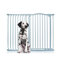 (Gris, 116cm - 125cm) Bettacare Barrera Extra Alta de Tope Curvo para Perros