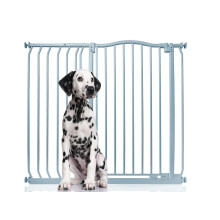 (Gris, 107cm - 116cm) Bettacare Barrera Extra Alta de Tope Curvo para Perros