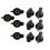 10Pcs 6mm Dia Black Plastic Rotary Switch Potentiometer Knobs Caps 1