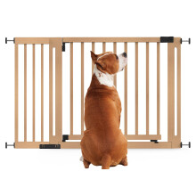 (Natural, 125cm - 133cm) Bettacare Puerta Elegante De Seguridad De Madera para Perros